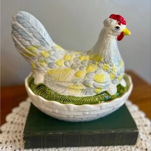 Ceramic Hen on Nest Made in Western Germany